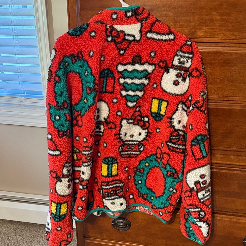 Hello Kitty Red Green Holiday Teddy Jacket - Picture 4 of 6